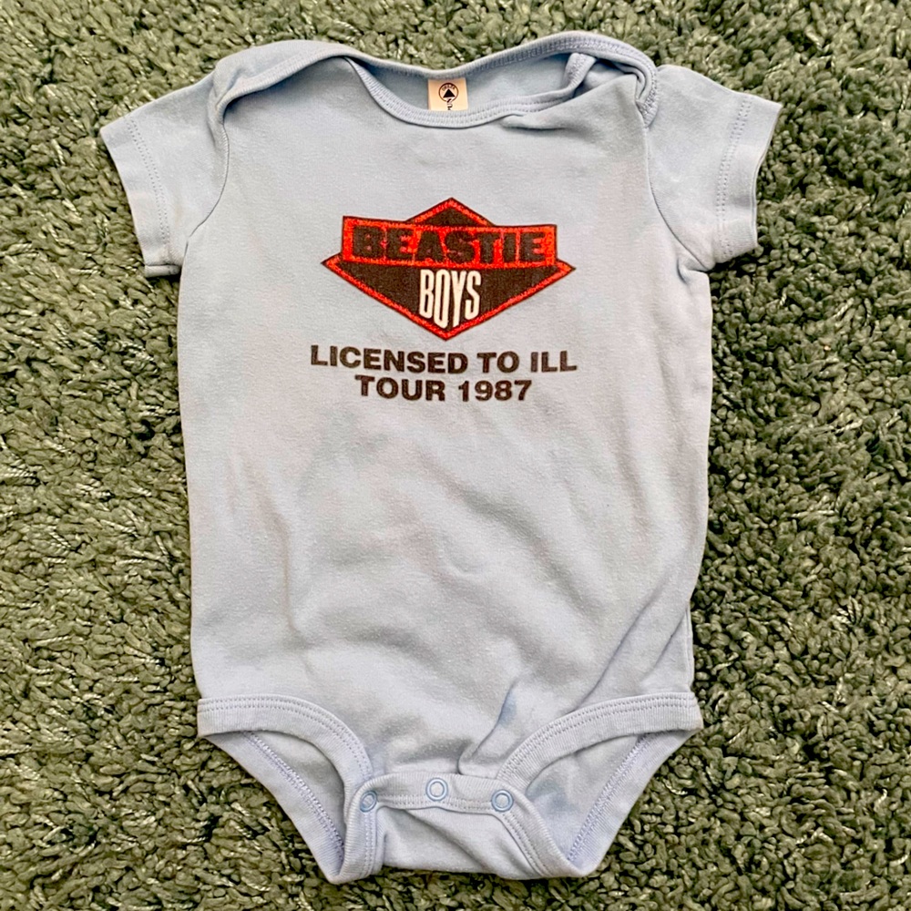 Beastie Boys Licensed to Ill Tour Unisex Baby Onesie | Size 12 Months | Sky Blue